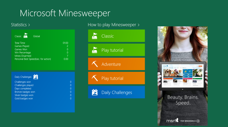 Minesweeper app dengan built-in iklan