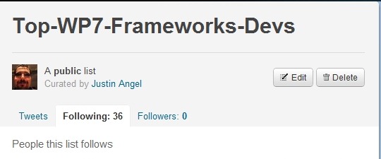 Top WP7 Framework Devs Twitter list
