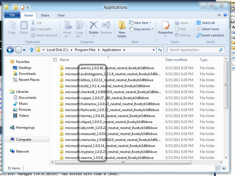 C:\Program Files\applications folder